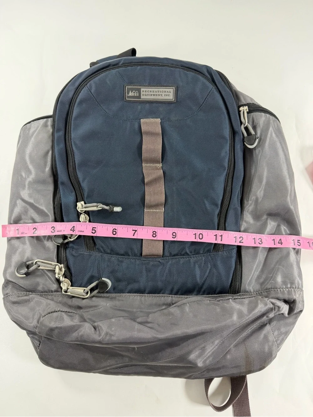 Vintage Y2K REI Multi Compartment Backpack Blue Gray Hiking Travel Daypack